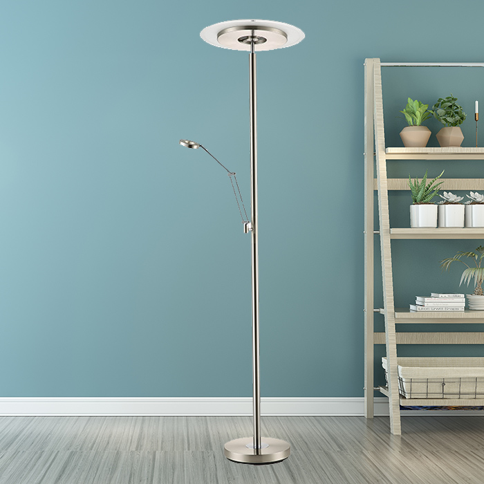 Wat zijn de decoratiesuggesties voor moeder- en zoon vloerlamp?