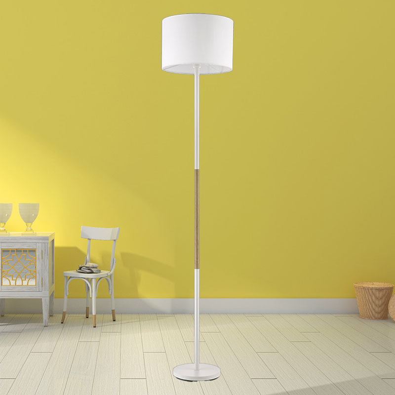 Nordic eenvoudige E27 stoffen vloerlamp