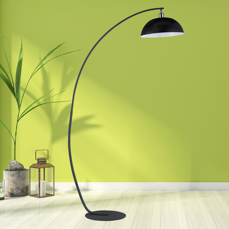 Scandinavische glazen kap boogvloerlamp